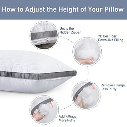Leeden Body Pillow Insert 20 x 54 for Side Sleepers White Support - color: Grey-side