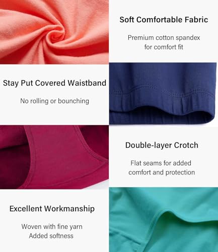 wirarpa Women's Cotton Underwear Full Coverage Cotton Briefs 5 Pack - color: Multicolor-5 Pack, size: XX-Large