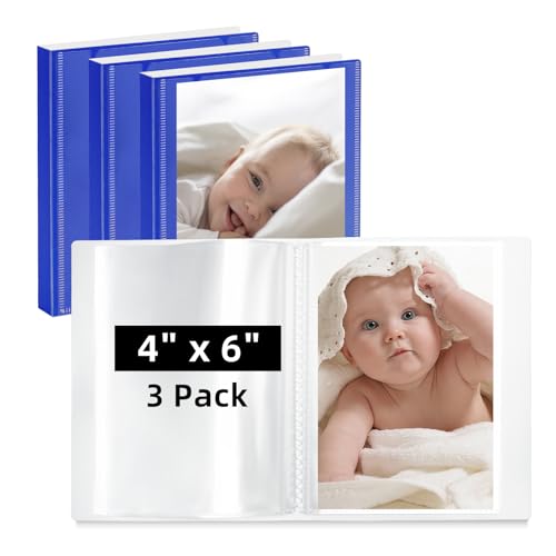 Vienrose Small Photo Album 3 Pack 4x6 Holds 52 Photos Each Blue - color: Blue, size: 4x6 (3 PK)