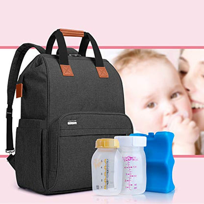 LUXJA Breast Pump Backpack Storage Bag for Cooler Bag & Laptop, Black - color: Black (Pump Bag)