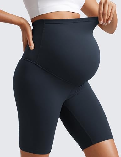 CRZ YOGA Maternity Biker Shorts 8" - color: True Navy, size: X-Large