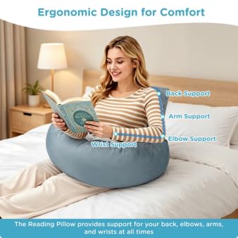 Ergonomic Reading Pillow with Arm & Back Support, U-Shaped