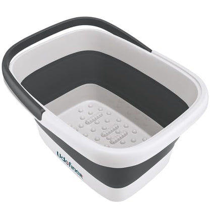Collapsible Foot Soaking Tub, Foot Spa Bath Basin w/Acupressure Points - color: Gray