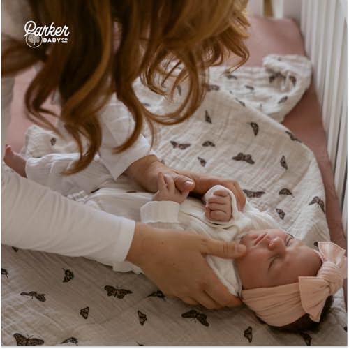 Parker Baby Co. Soft Muslin Baby Swaddle Blankets, 3 Pack - Butterfly Set - color: Butterfly