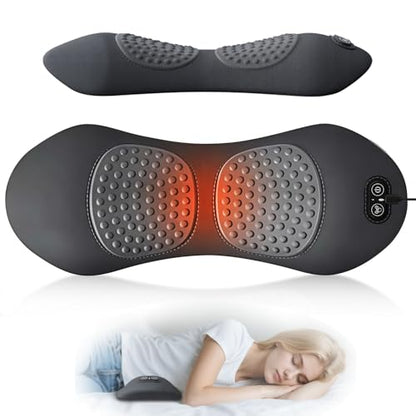 Lumbar Support Pillow Massage for Back Relaxation (Black)