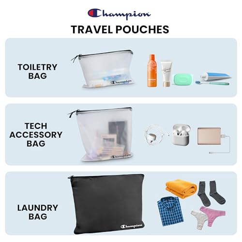 Champion Packing Cubes for Travel - 6 Piece Organizer Set, Carry-On Ready - color: Black