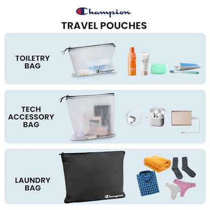 Champion Packing Cubes for Travel - 6 Piece Organizer Set, Carry-On Ready - color: Black