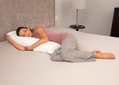 Deluxe Comfort SSPL-001-01 Body Pillow L Side Sleeper Body Pillow,White,36" x 24"