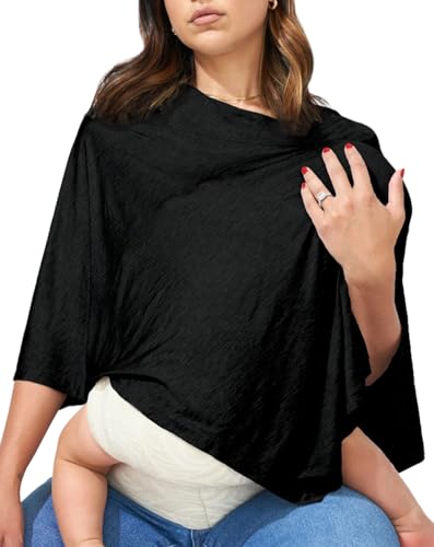 Bodily Everything Nursing Cover, Breathable Breastfeeding Blanket for Women - color: Black