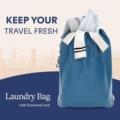 Shacke 5 Set Packing Cubes for Travel with Laundry Bag (Navy Blue) - color: 5 Set - Navy Blue, size: Set of 5