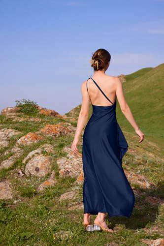 Memoriesea Women's High Split Wedding Guest Party Maxi Dress - color: Dark Navy, size: X-Large