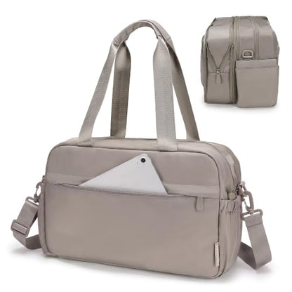 Expandable Travel Bag, Underseat Carry-On Weekender, Taupe - color: Taupe