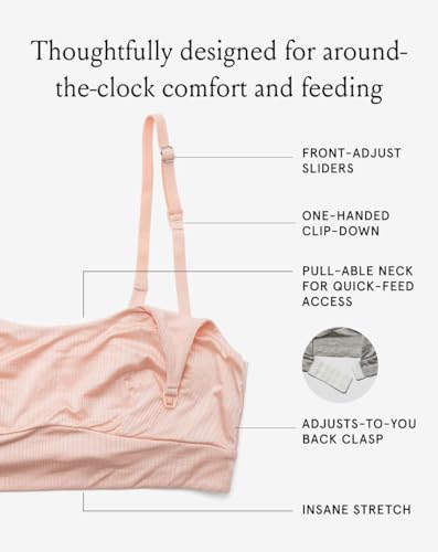 Bodily Everything Wireless Nursing & Maternity Bra with Clip Down Access - color: Clay, size: X-Large