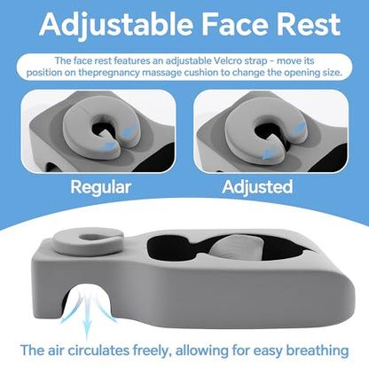 BALAPET Memory Foam Pregnancy Massage Pillow, Supportive Full Body for Maternity with Adjustable Headrest and Abdominal Support Pillow, Maternity Massage Cushion with Supportive for Comfortable Rest