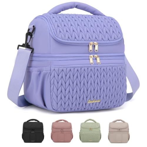 Breastmilk Cooler Bag, 12L Double Deck with Detachable Divider - color: Purple
