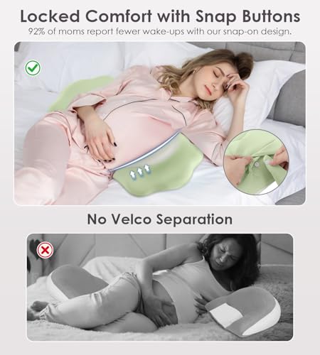 DONAMA Pillow for Sleeping Memory Foam Pregnancy Pillow for Side Sleepers - color: Green