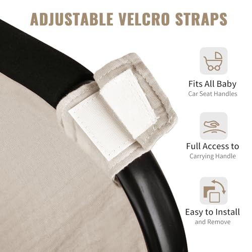Metplus Muslin Car Seat Cover for Babies, 100% Cotton Infant Carseat Canopy - color: Cereal