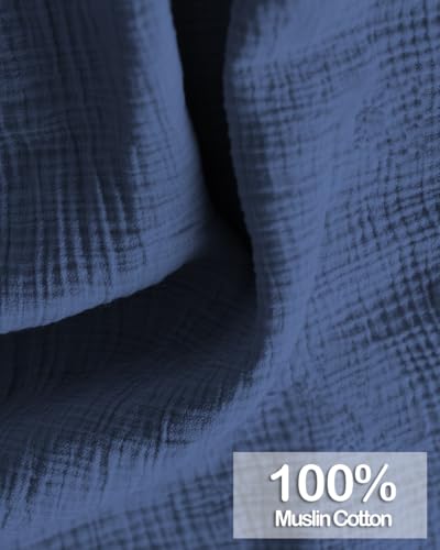 Muslin Nursing Covers for Breastfeeding, Navy Blue - color: Navy Blue