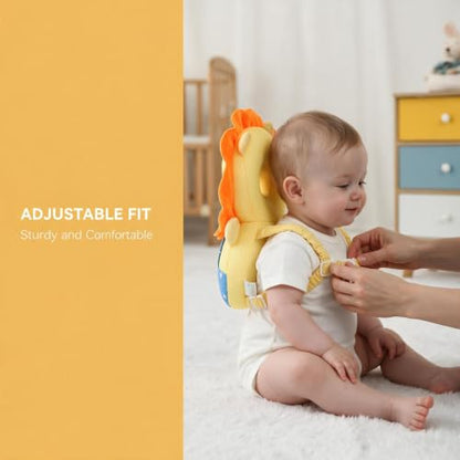Baby Head Protector Backpack - Soft & Lightweight Fall Cushion Backpack for Toddlers Walking and Crawling - color: Lion