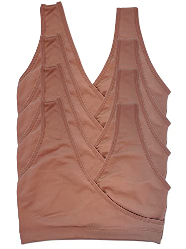 Caramel Cantina 4 Pack Nursing Maternity Women’s Sleep Comfort Bralette Bra - color: 4pk Caramel, size: Medium
