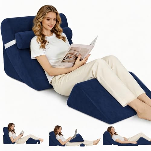 Wedge Pillow Set for After Surgery,Navy,4PCS-22 - color: Navy, size: 4PCS-22''