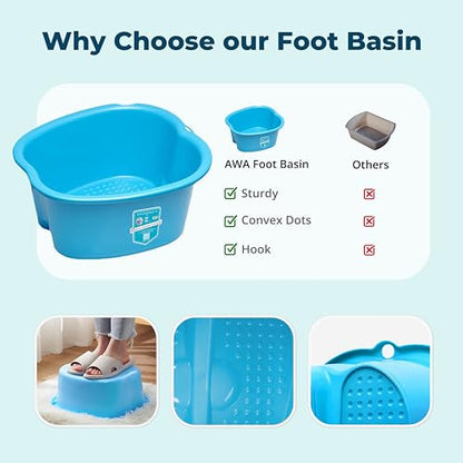 Extra Large Foot Soaking Tub, Sturdy Foot Bath Basin, Pedicure Bowl - Blue - color: Blue Foot Basin