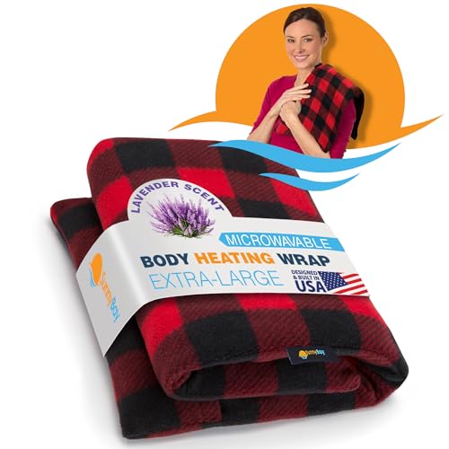 SunnyBay Lavender Microwave Heating Pad, Microwavable Heavy Weighted Full Body Moist Hot or Cold Pack and Washable Fleece Cover, 10x24 Inches, 4 lbs, Buffalo - color: Lavender Scented Buffalo