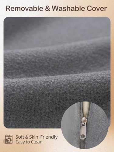 Vekkia 23.5” Back Rest Pillow, Dual-Layer Foam for Reclining and Sitting - color: Gray, size: 23.5 Inches