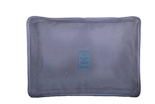 Mossio 7 Set Packing Cubes with Shoe Bag - Compression Travel Luggage Organizer - color: Grey