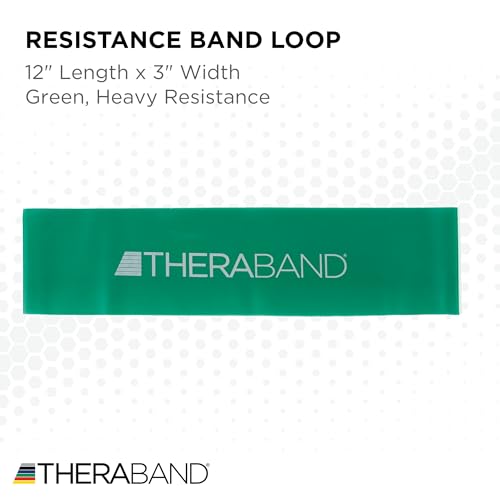 THERABAND Resistance Band Loop, Exercise, Workout, Physical Therapy, Green - color: Green - Heavy, size: 12 Inch