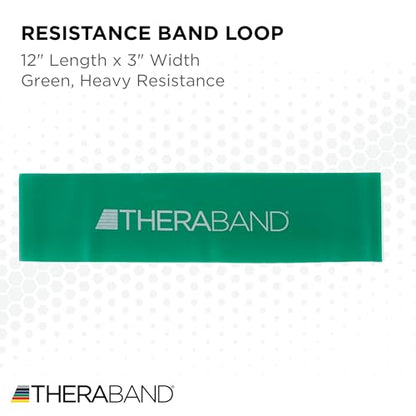 THERABAND Resistance Band Loop, Exercise, Workout, Physical Therapy, Green - color: Green - Heavy, size: 12 Inch