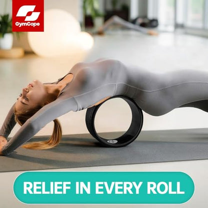 GymCope Back Roller Wheel 10 Inch Spine-Safe Groove, for Deep Back Stretch - color: Black, size: 10 Inch-Medium