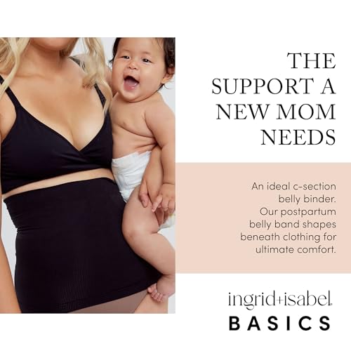 Ingrid & Isabel Basics Afterband Postpartum Belly Band, (Black | L/XL) - color: Black, size: Large / X-Large