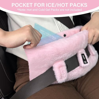 SPRING SEAON Chemo Port Pillow with Hot Cold Pack Pocket, Washable - color: Pink