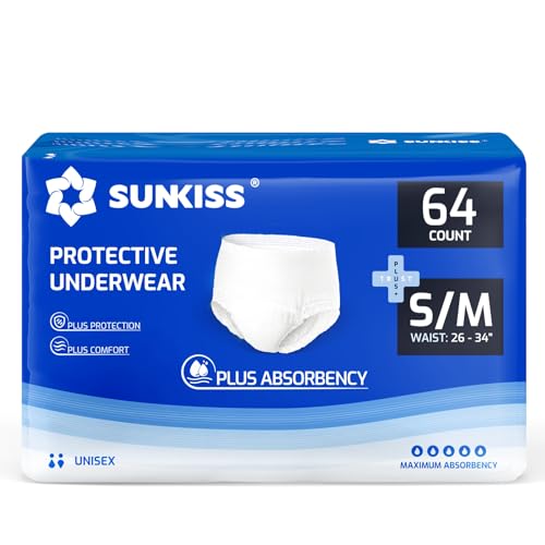 SUNKISS TrustPlus Unisex Incontinence Underwear, Small/Medium, 64 Count - size: Small/Medium(64 Count)
