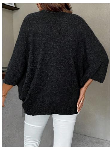 Milumia Women's Maternity Twist Front Sweater Oversized Pregnancy Cardigan - color: Black, size: Medium