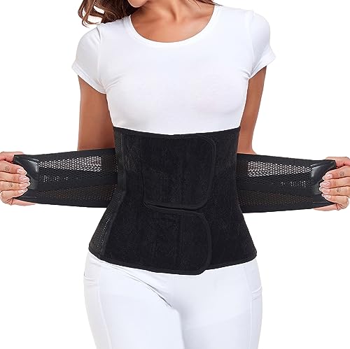MAMODY Postpartum Belly Band Belly Wrap Abdominal Binder Post Surgery - color: Midnight Black