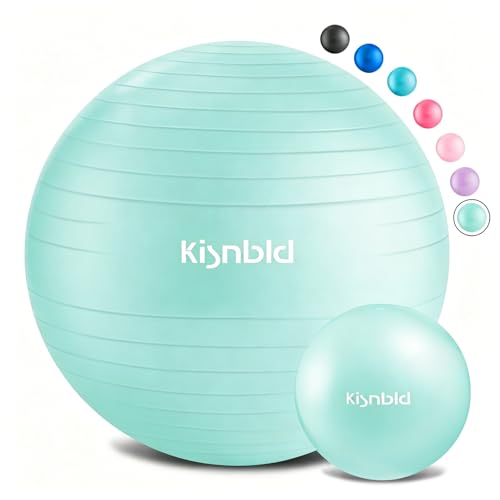 kisnbld Exercise Ball, Extra Thick Yoga Ball for Home Workout & Stability - color: Aqua, size: M,(19-22in,48-55cm)