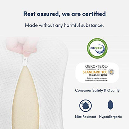 Cushion Lab Extra Dense Orthopedic Knee Pillow for Back Pain Relief, Leg Pain, Hip, Pregnancy, Sciatica & Joint Pain - Memory Foam Wedge Pillow Contour - size: Medium