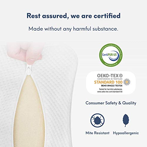 Cushion Lab Extra Dense Orthopedic Knee Pillow for Back Pain Relief, Leg Pain, Hip, Pregnancy, Sciatica & Joint Pain - Memory Foam Wedge Pillow Contour - size: Medium