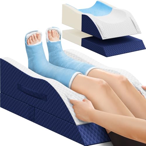 TranquilRelax Leg Elevation Pillows for After Surgery, Wedge Pillow, Blue - color: Blue, size: Double Leg