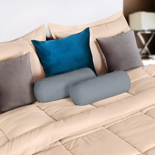 Utopia Bedding Bolster Pillow Inserts, 6x16 Neck roll Pillow, 2 Pack, Grey - color: Grey, size: 6x16 Inch (Pack of 2)