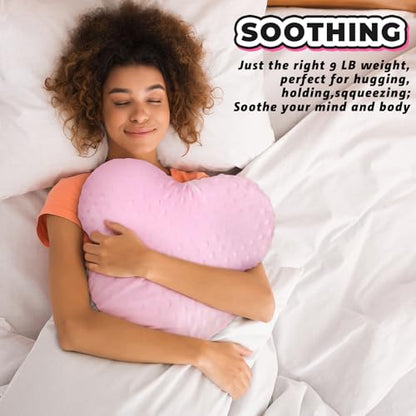 Briwooody Weighted Pillow Glass Bead Calming Body Pillows, Pink - color: Pink