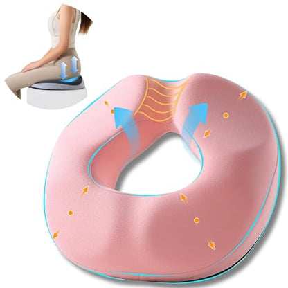Donut Pillow for Tailbone Pain Relief&Hemorrhoids Postpartum Seat Cushion - color: Pink