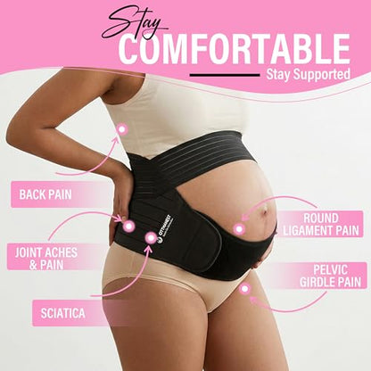 Maternity Support Belt (Small/70-100cm)– Adjustable Pregnancy Belly Band for Back, Hip & Pelvic Support | Prenatal & Postpartum Abdominal Binder for Lower Back Pain Relief & Belly Support - size: Small