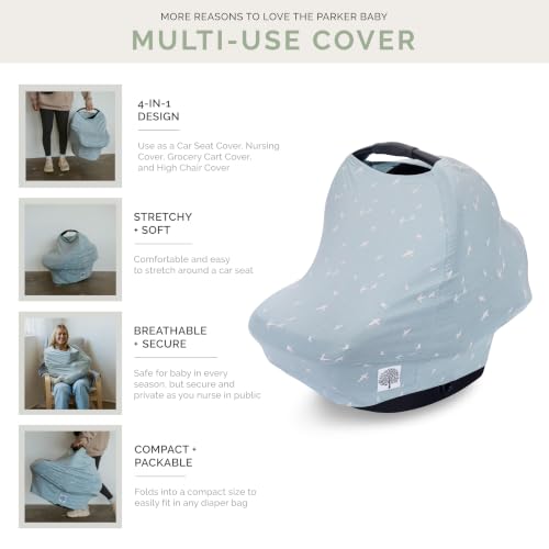 Parker Baby Co. Multi-Use Cover - Carseat Cover, Nursing Cover - Dove - color: Dove