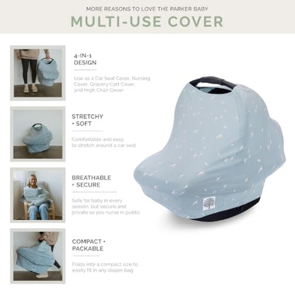 Parker Baby Co. Multi-Use Cover - Carseat Cover, Nursing Cover - Dove - color: Dove