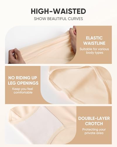 Women's Cotton Underwear High Waisted Post Partum Soft Panties 4 Pack - color: D-multicolor, size: Small