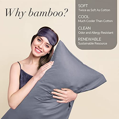 BEDELITE Cooling Pillow Cases for Hot Sleepers & Night Sweats, Rayon Derived from Bamboo, Grey Pillow Cases Queen Size Set of 4, Breathable and Silky Soft Envelope Pillowcases (20"x30") - color: Grey, size: 4 Pack Queen（20"X 30"）