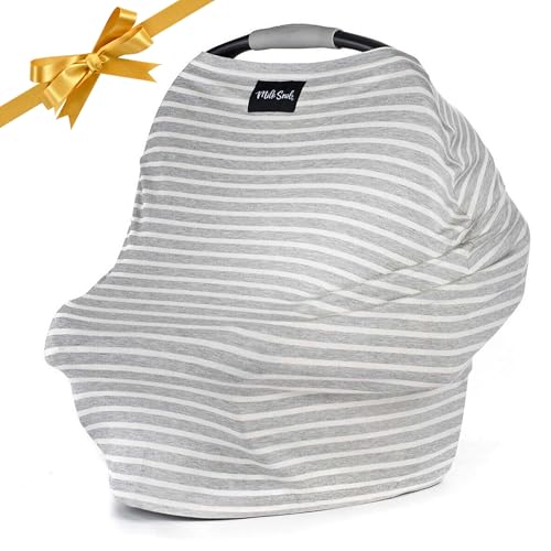 Milk Snob Original 5-in-1 Baby Nursing & Carseat Cover (Heather Grey)